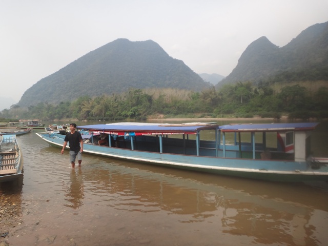 Taking the boat to go down the River