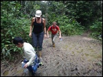 A very muddy jungle trail