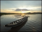 Couche de soleil sur le lac